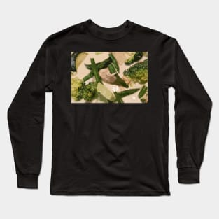 Thai Green Chicken Curry Abstract Art Long Sleeve T-Shirt